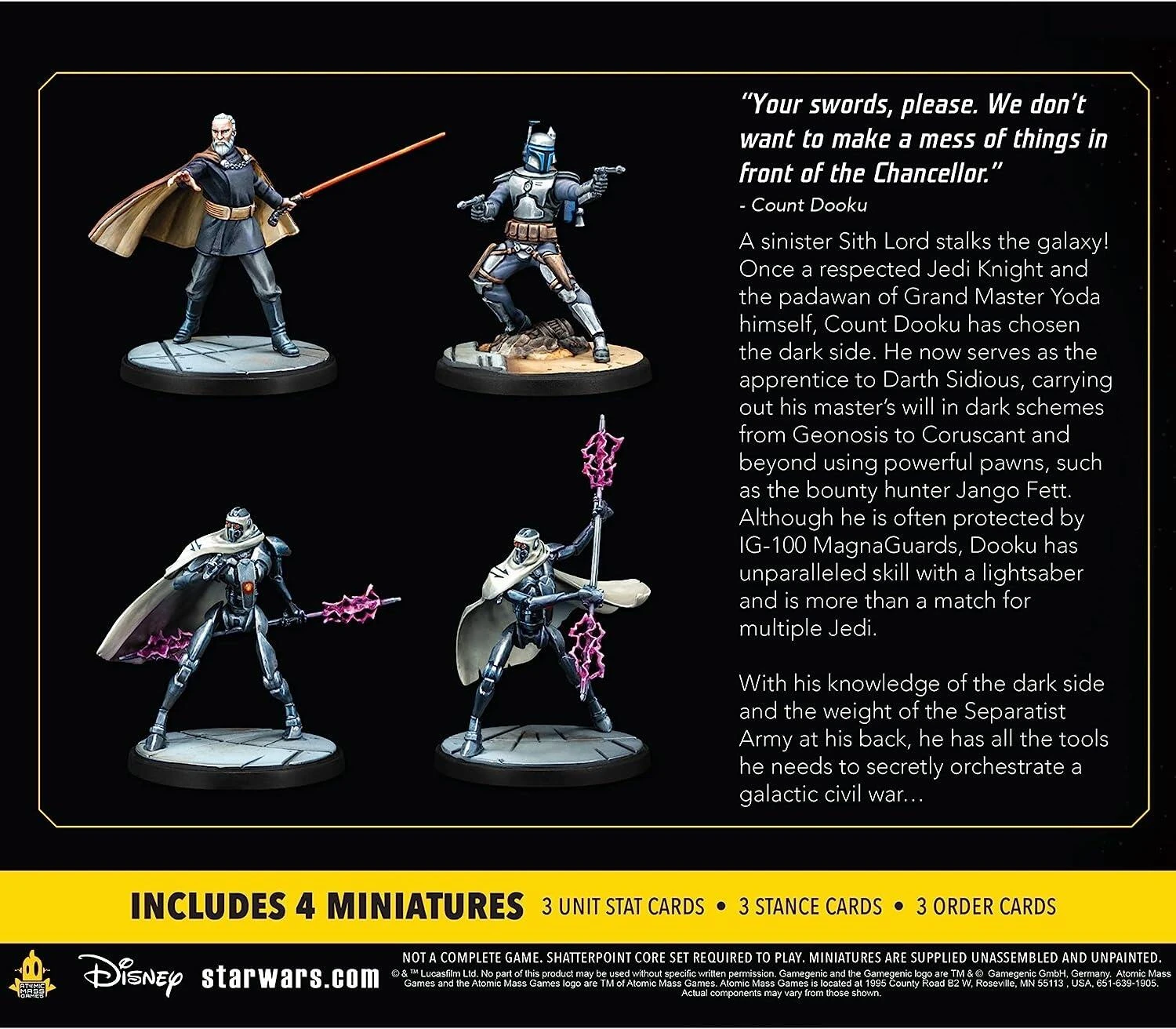 Atomic Mass Games Star Wars Shatterpoint: Twice The Pride (Count Dooku Squad) Expansion Pack 4 Atomic Mass Games Star Wars Shatterpoint: Twice The Pride (Count Dooku Squad) Expansion Pack - Image 2