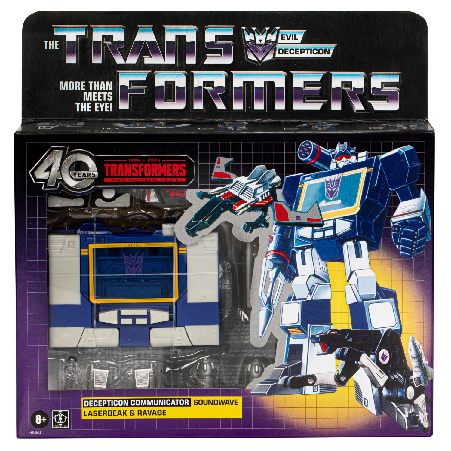 Hasbro *PRE-ORDER Transformers Retro 40th Anniversary Action Figure - G1 Decepticon Soundwave, Laserbeak & Ravage 4 Hasbro *PRE-ORDER Transformers Retro 40th Anniversary Action Figure - G1 Decepticon Soundwave, Laserbeak & Ravage - Image 2