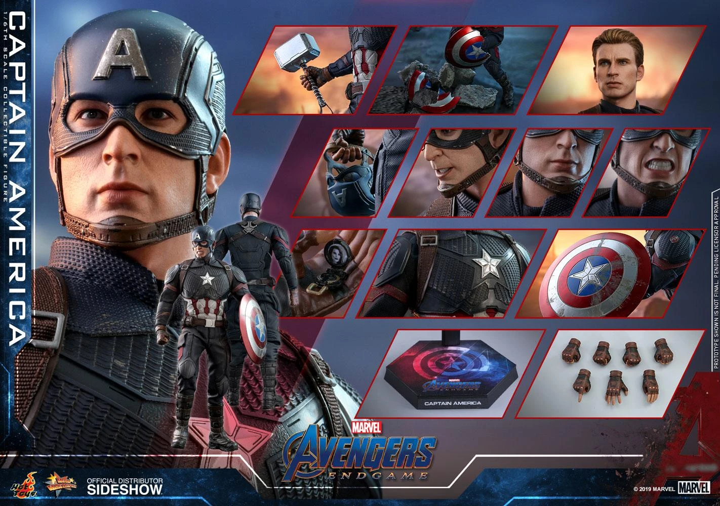 Captain America - Marvel Hot Toys Collectibles 1/6 Scale Action Figure 9 Captain America - Marvel Hot Toys Collectibles 1/6 Scale Action Figure - Image 7