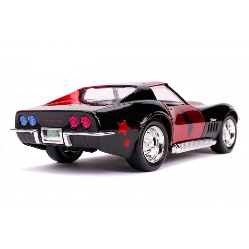 Jada Toys DC Harley Quinn - 1969 Corvette With Harley Quinn Figure Hollywood Rides 1:24 Scale Die Cast Vehicle 8 Jada Toys DC Harley Quinn - 1969 Corvette With Harley Quinn Figure Hollywood Rides 1:24 Scale Die Cast Vehicle - Image 6