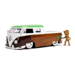 Jada Toys Guardians Of The Galaxy - 1963 VW Microbus With Groot Figure Hollywood Rides 1:24 Scale Die Cast Vehicle