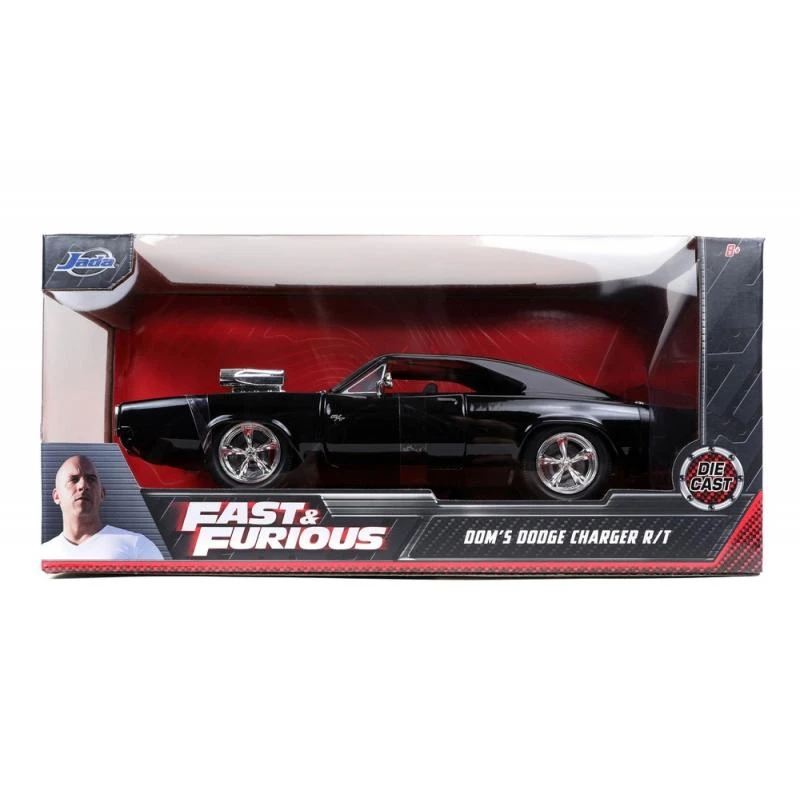 Jada Toys Fast & Furious - Dom's Charger RT (Glossy Black) Hollywood Rides 1:24 Scale Die Cast Vehicle 3 Jada Toys Fast & Furious - Dom's Charger RT (Glossy Black) Hollywood Rides 1:24 Scale Die Cast Vehicle