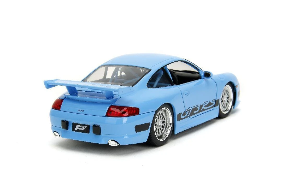 Jada Toys Fast & Furious - Brian's Porsche 911 GT3 RS (Blue) Hollywood Rides 1:24 Scale Die Cast Vehicle 6 Jada Toys Fast & Furious - Brian's Porsche 911 GT3 RS (Blue) Hollywood Rides 1:24 Scale Die Cast Vehicle - Image 4