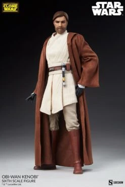 Obi-Wan Kenobi - Star Wars: The Clone Wars Sideshow Collectibles 1/6 Scale Action Figure -Hasbro Store obi wan kenobi star wars gallery 62d59fa4293fd