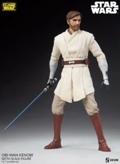 Obi-Wan Kenobi - Star Wars: The Clone Wars Sideshow Collectibles 1/6 Scale Action Figure -Hasbro Store obi wan kenobi star wars gallery 62d59fa472d09