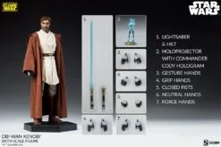 Obi-Wan Kenobi - Star Wars: The Clone Wars Sideshow Collectibles 1/6 Scale Action Figure -Hasbro Store obi wan kenobi star wars gallery 62d5a5a0c4b4a