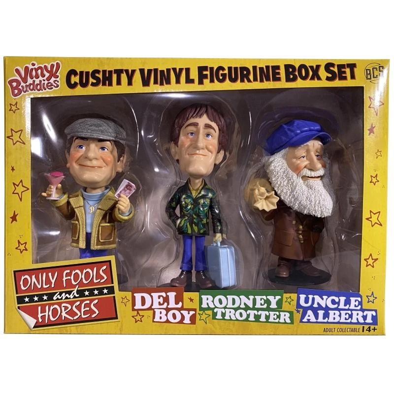 Only Fools And Horses Cushty Vinyl 3 Figurine Set - Del Boy, Rodney & Uncle Albert 3 Only Fools And Horses Cushty Vinyl 3 Figurine Set - Del Boy, Rodney & Uncle Albert