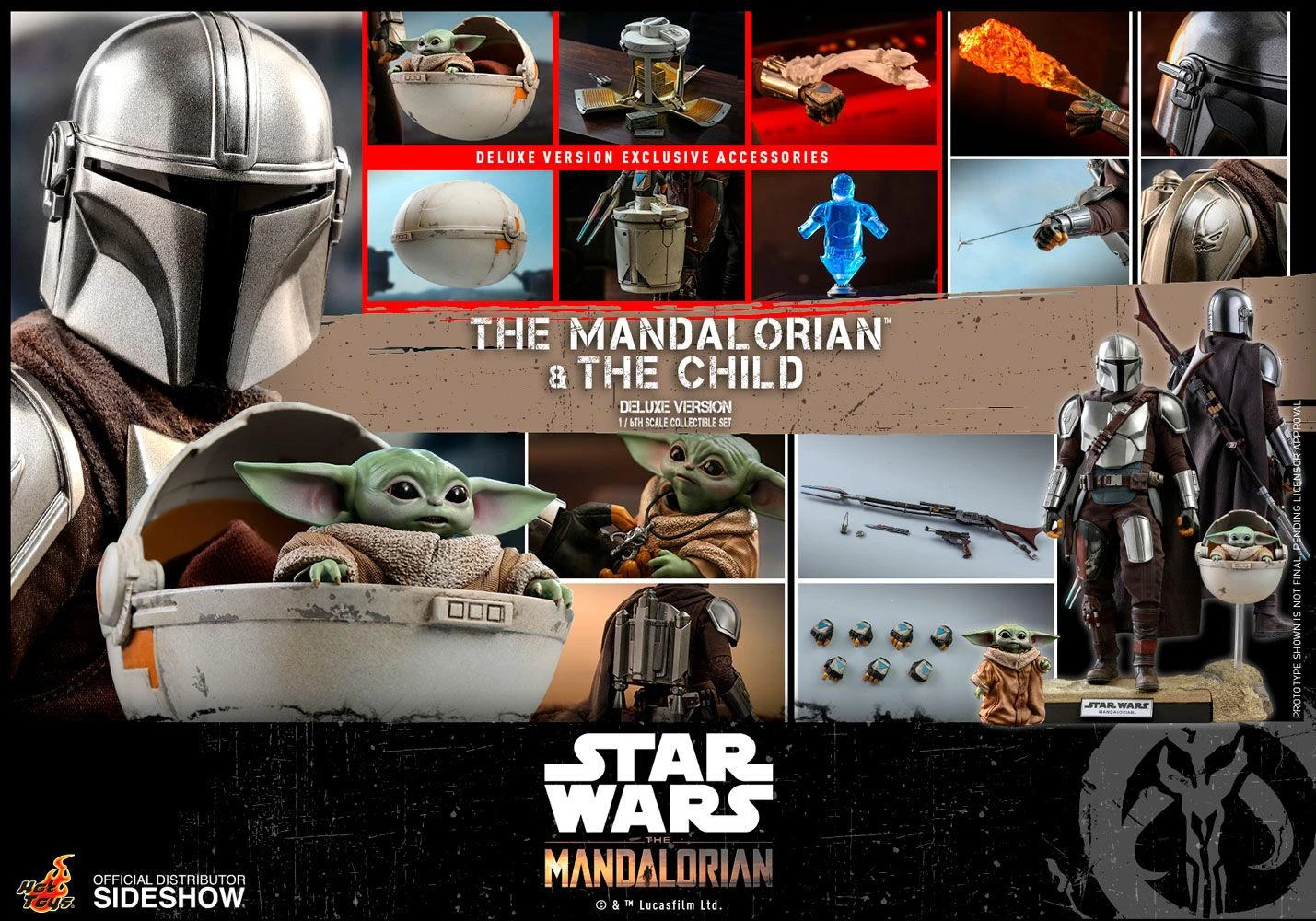 The Mandalorian And The Child (Deluxe) Figure Set- Star Wars Hot Toys Collectibles 1/6 Scale Action Figure 8 The Mandalorian And The Child (Deluxe) Figure Set- Star Wars Hot Toys Collectibles 1/6 Scale Action Figure - Image 6
